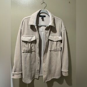Forever 21 Beige Shirt Jacket size small oversized